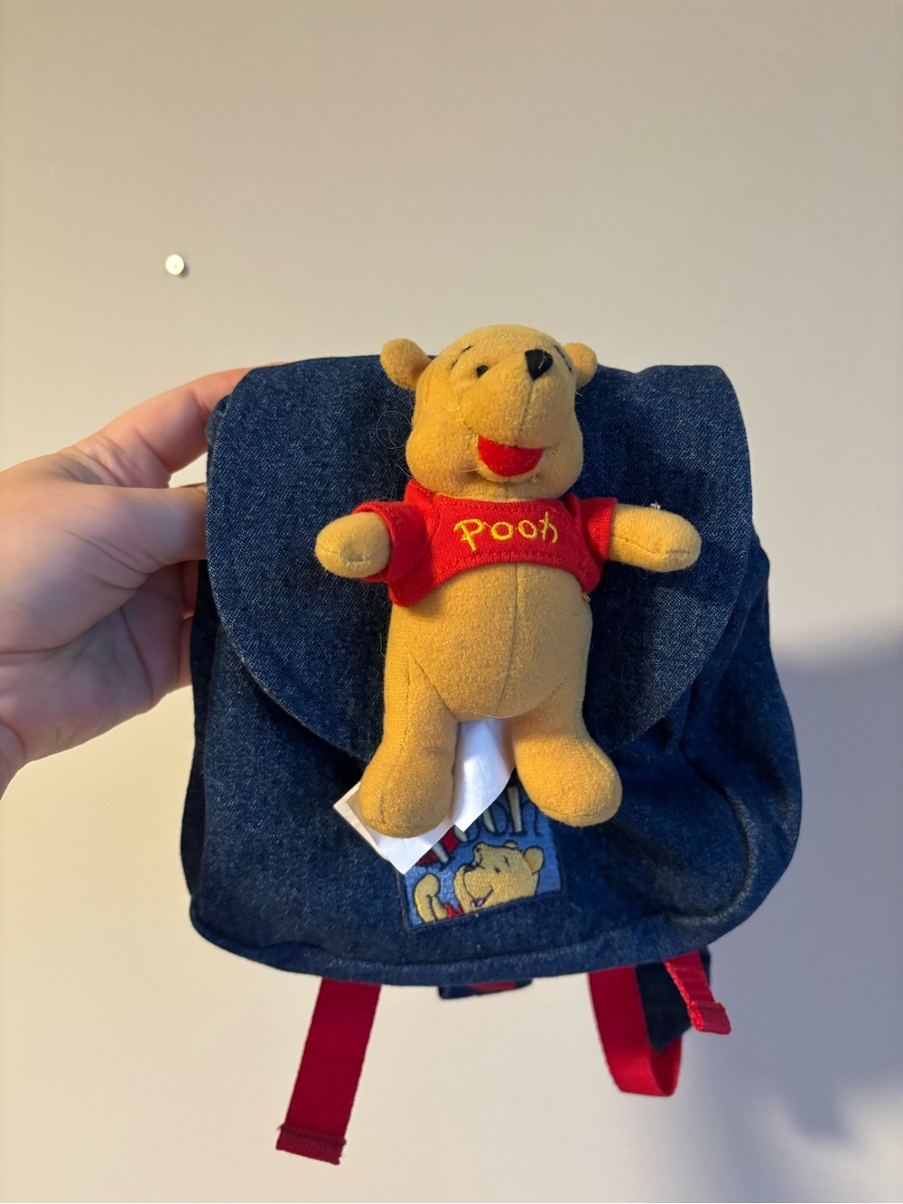 Winnie the Pooh denim character mini backpack EUC LIKE NEW